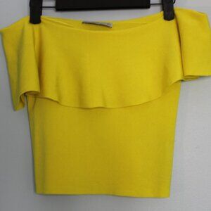 Yellow Off the Shoulder Crop
